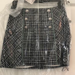 Veronica Beard navy and White Plaid Skirt